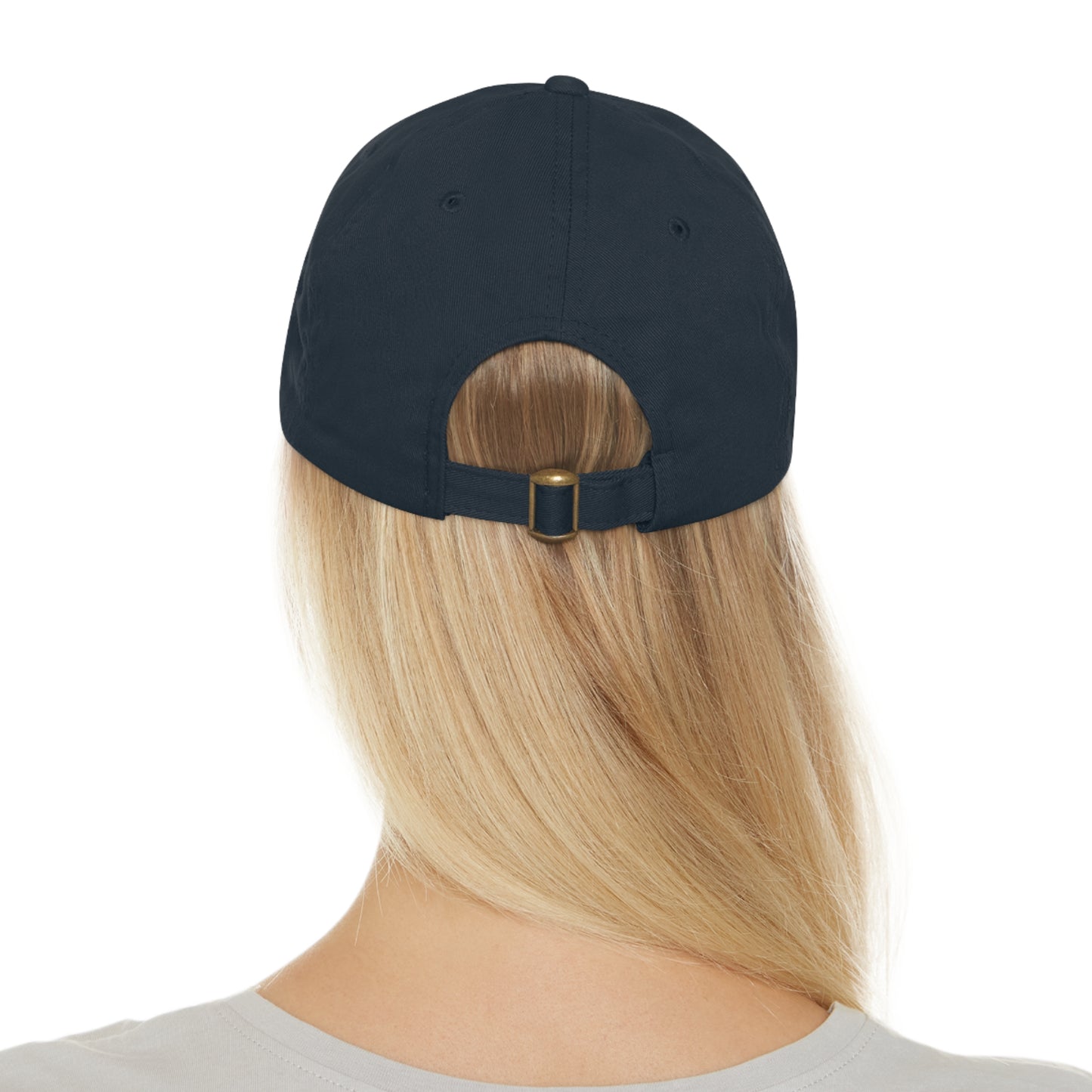 Out Fishing Dad Hat with Leather Patch (Rectangle)