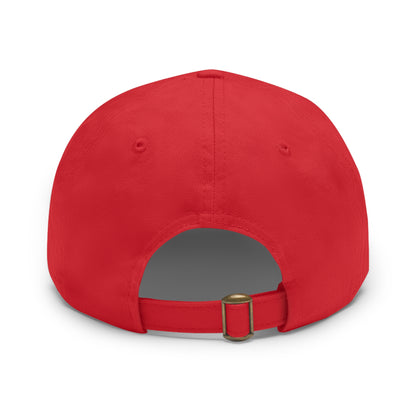 Out Fishing Dad Hat with Leather Patch (Rectangle)