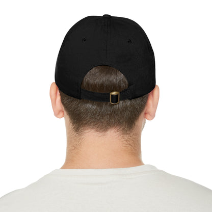 Out Fishing Dad Hat with Leather Patch (Rectangle)