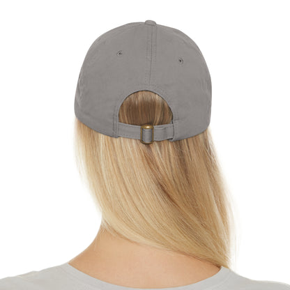 Out Fishing Dad Hat with Leather Patch (Rectangle)