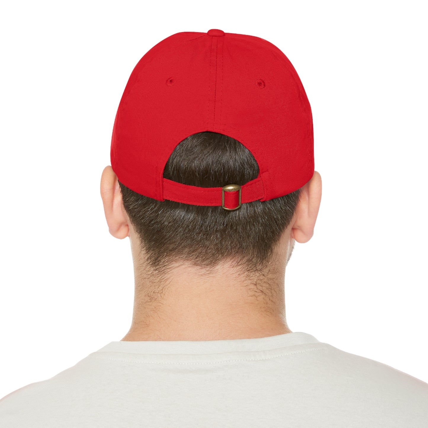 Out Fishing Dad Hat with Leather Patch (Rectangle)