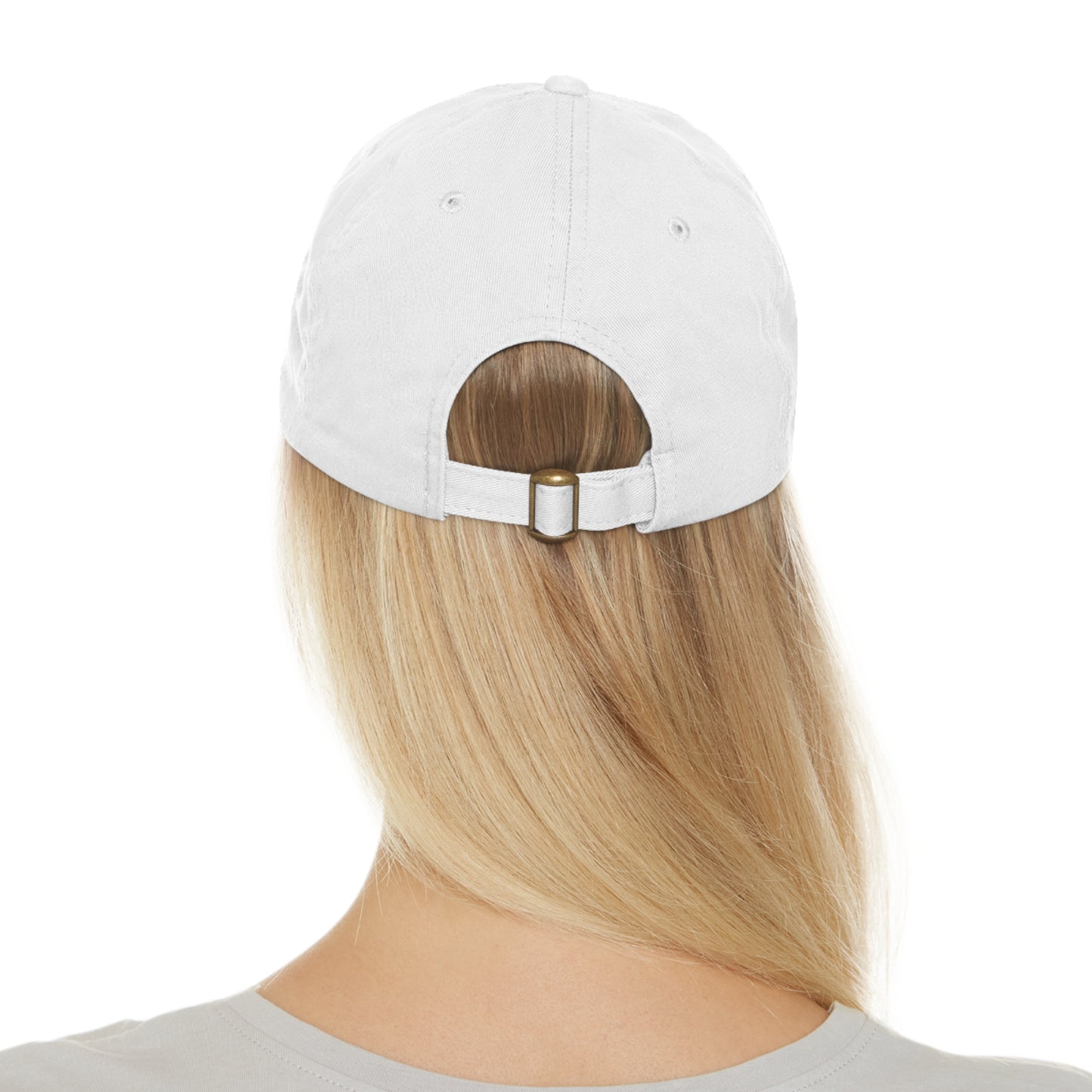 Out Fishing Dad Hat with Leather Patch (Rectangle)