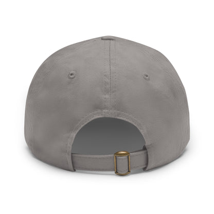 Out Fishing Dad Hat with Leather Patch (Rectangle)