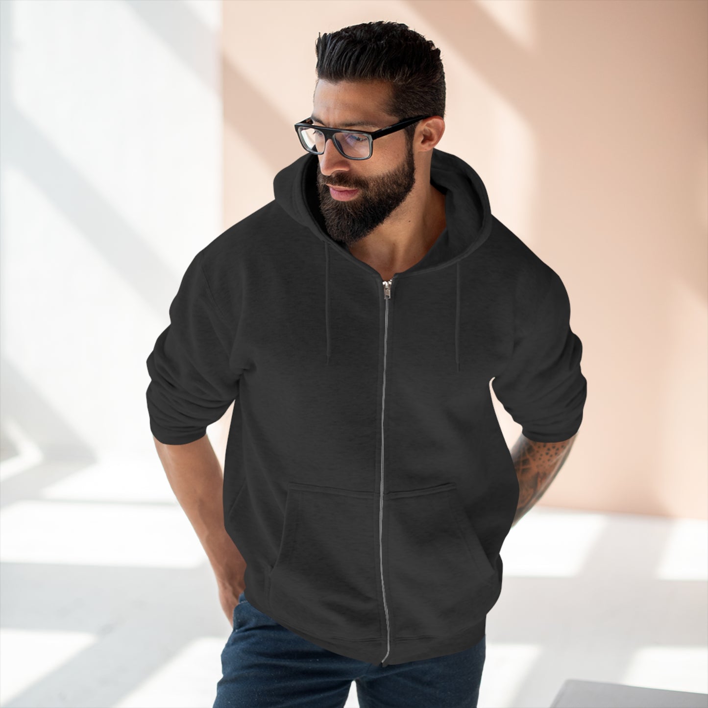 Premium Full Zip Hoodie (think right)