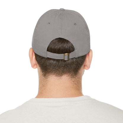 Out Fishing Dad Hat with Leather Patch (Rectangle)