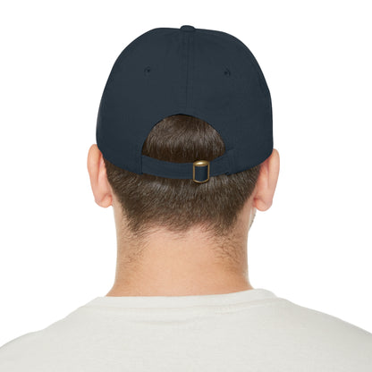 Out Fishing Dad Hat with Leather Patch (Rectangle)